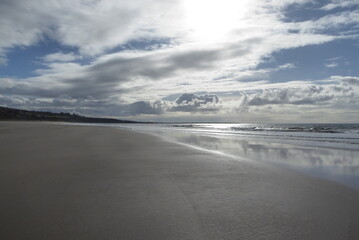 Traeth Harlech, Beach, Strand mit Spiegelung