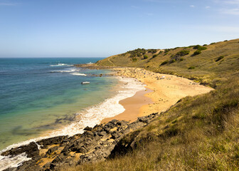 View of the coastline at Kings Beach in Victor Harbor on the Fleurieu Peninsula, South Australia