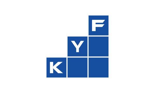 KYF initial letter financial logo design vector template. economics, growth, meter, range, profit, loan, graph, finance, benefits, economic, increase, arrow up, grade, grew up, topper, company, scale