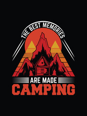 Outdoor camping t-shirt design vector