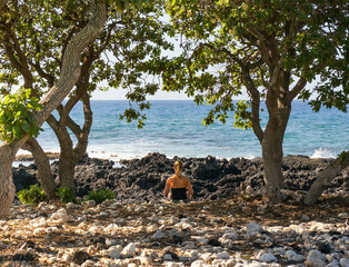 Meditation Girl on Big Island Hawaii