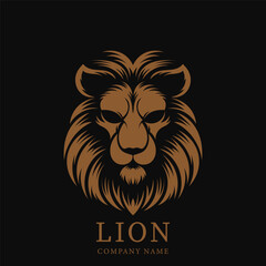 Lion head logo template. luxury design. Vector illustration