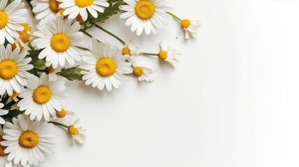 Fototapeta na wymiar Daisy Flower Decoration on a White Background, Perfect for Wedding Design. Generative AI