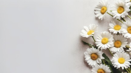 Obraz premium Daisy Flower Decoration on a White Background, Perfect for Wedding Design. Generative AI