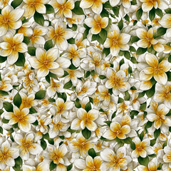 Digital pattern with yellow flowers, for fabric and others