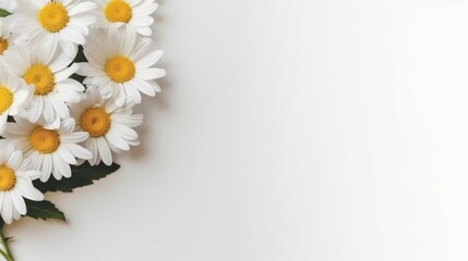 Obraz premium Daisy Flower Decoration on a White Background, Perfect for Wedding Design. Generative AI