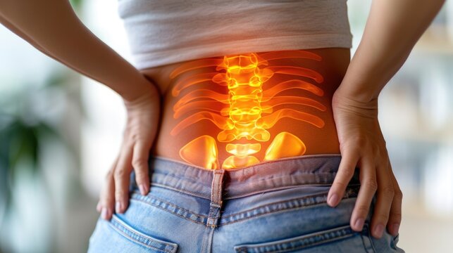 Person with lower back pain, capturing the discomfort and challenges faced by individuals experiencing lumbar discomfort, highlighting the need for attention and care in managing spinal health