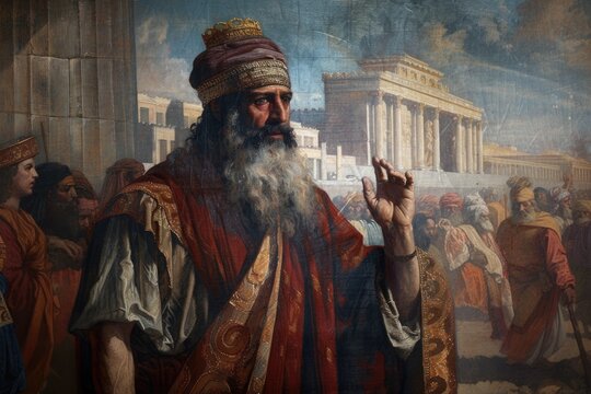Royal legacy: king Salomon, an iconic biblical figure known for wisdom, wealth, and legendary reign, symbolizing power and influence throughout history and legend