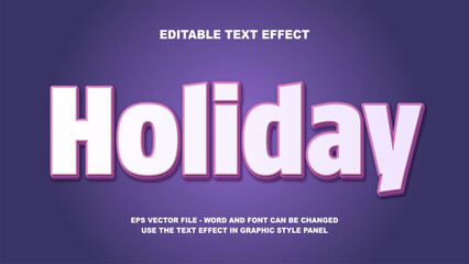 Editable Text Effect Holiday 3D Vector Template