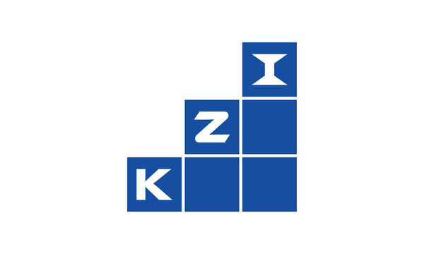 KZI initial letter financial logo design vector template. economics, growth, meter, range, profit, loan, graph, finance, benefits, economic, increase, arrow up, grade, grew up, topper, company, scale