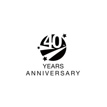 40th anniversary emblem. Fortieth years anniversary celebration symbol