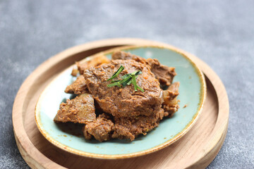 Rendang. Indonesian traditional food from Padang West Sumatra. 
