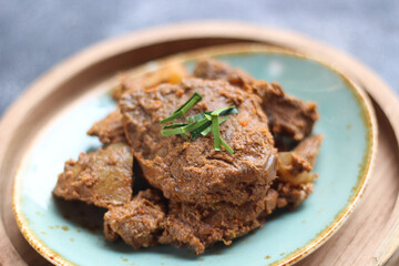 Rendang. Indonesian traditional food from Padang West Sumatra. 
