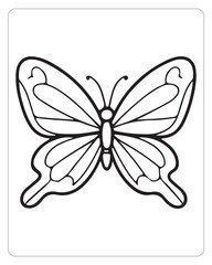 Cute Butterfly Vector, Butterfly coloring Page, Butterfly black and white