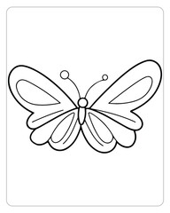Cute Butterfly Vector, Butterfly coloring Page, Butterfly black and white