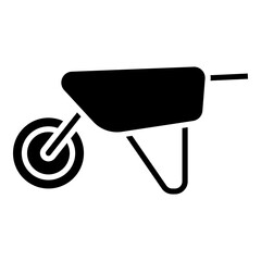 Wheelbarrow black glyph solid icon