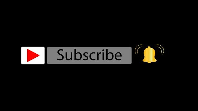 Animation of the Subscribe and Bell buttons being pressed. Black background.