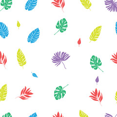 Seamless Pattern Tropical Leaves Background