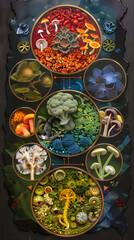 Obraz na płótnie Canvas The Five Kingdoms of Life: Visual Representation of Organism classification