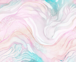 Abstract textured background with curves in light pink, and blue gradients