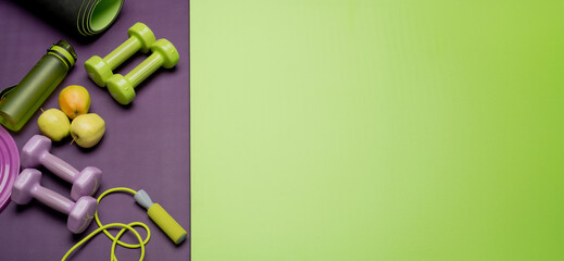 light green purple fitness background - 772635418