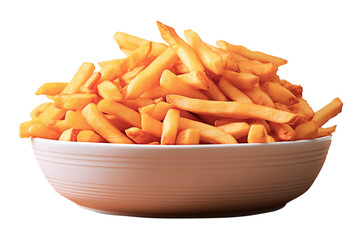 Plate with French fries with transparent background png