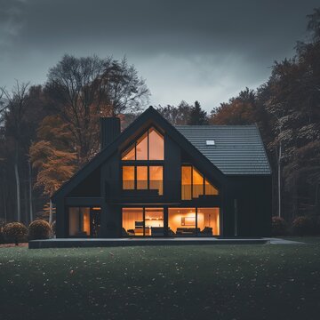 Dark photo with a minimalistic design. Architecture