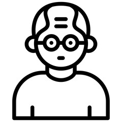 grandfather icon illustration design with outline