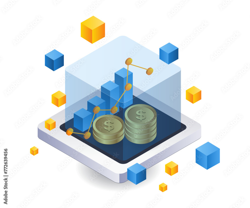 Poster making money with blockchain technology business