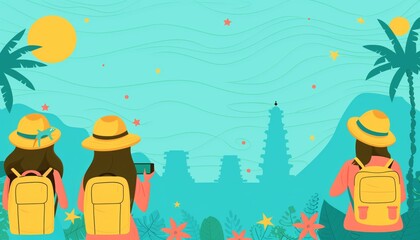 Flat illustration for world tourism day celebration