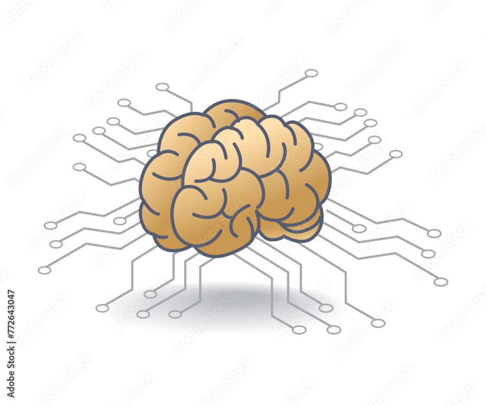 Poster artificial intelligence technology for applications flat isometric 3d illustration