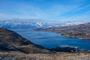 Lake Chelan, WA from the Chelan Butte area in winter