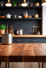 Wooden Table Top in Kitchen