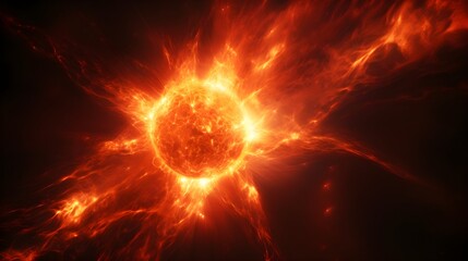 Fototapeta premium Solar flares erupting from the sun's surface
