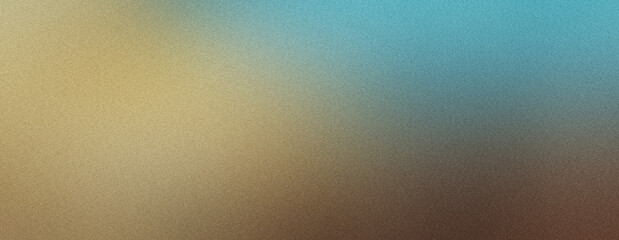 Gold Sky Blue Chocolate Gradient Background, Noise Texture. backdrop for header, banner, Poster Design. Vibrant Grunge Grainy Background. empty space, templet.