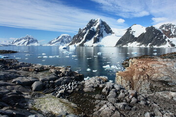 Panorama of Antarctica on Petersmann Island