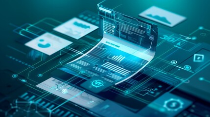 Automated Invoice and Receipt Management, the automation of invoice and receipt management with an image depicting automated data capture and categorization of financial documents.