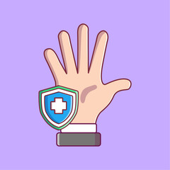 Hand with health shield