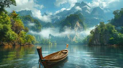 Stunning Thailand wallpaper in 8K resolution featuring an amazing view with boats