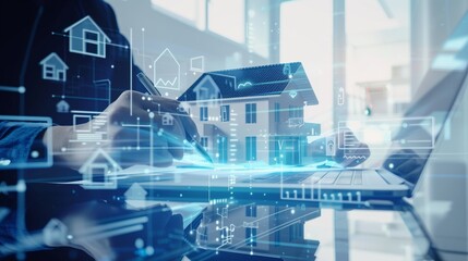 Digital Real Estate Transaction Management, the shift towards digital transaction management in real estate with an image showing agents and clients electronically signing contracts and documents, AI.
