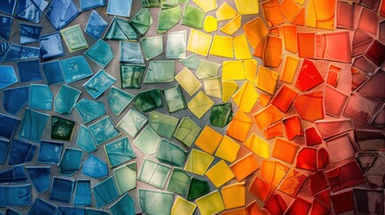 Sustainable strategies: Explore the mosaic of colors reflecting the diverse tactics employed by entrepreneurs to integrate renewable energy into their businesses. - obrazy, fototapety, plakaty