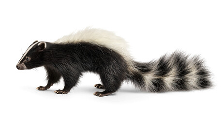 skunk, side view on isolated background
