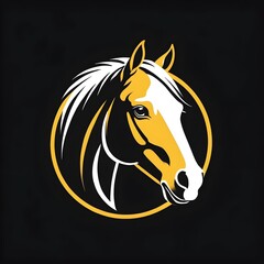 horse head logo,  horse vector logo Full face a horse head silhouette against black background, horse logo template, Horse head icon, Horse head icon logo, Horses Logo Design Vector illustration