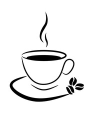 coffee cafe logo illustration design template