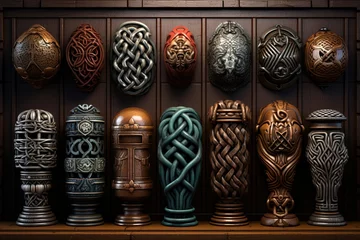 Zelfklevend Fotobehang A collection of intricate Celtic knots and patterns © Mahenz