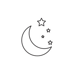 Night icon.moon shine ,stars icon illustration on white background..eps