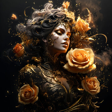 woman with roses