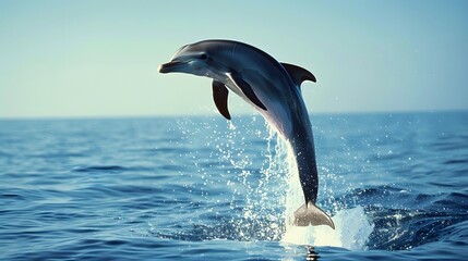 Fototapeta premium A dolphin jumping out of the water 