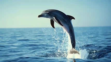 Foto op Canvas A dolphin jumping out of the water  © Ziyan