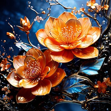 abstract background with flowers